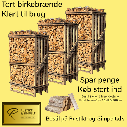 Birk Brændetårn 2 stk.- Ovntørret